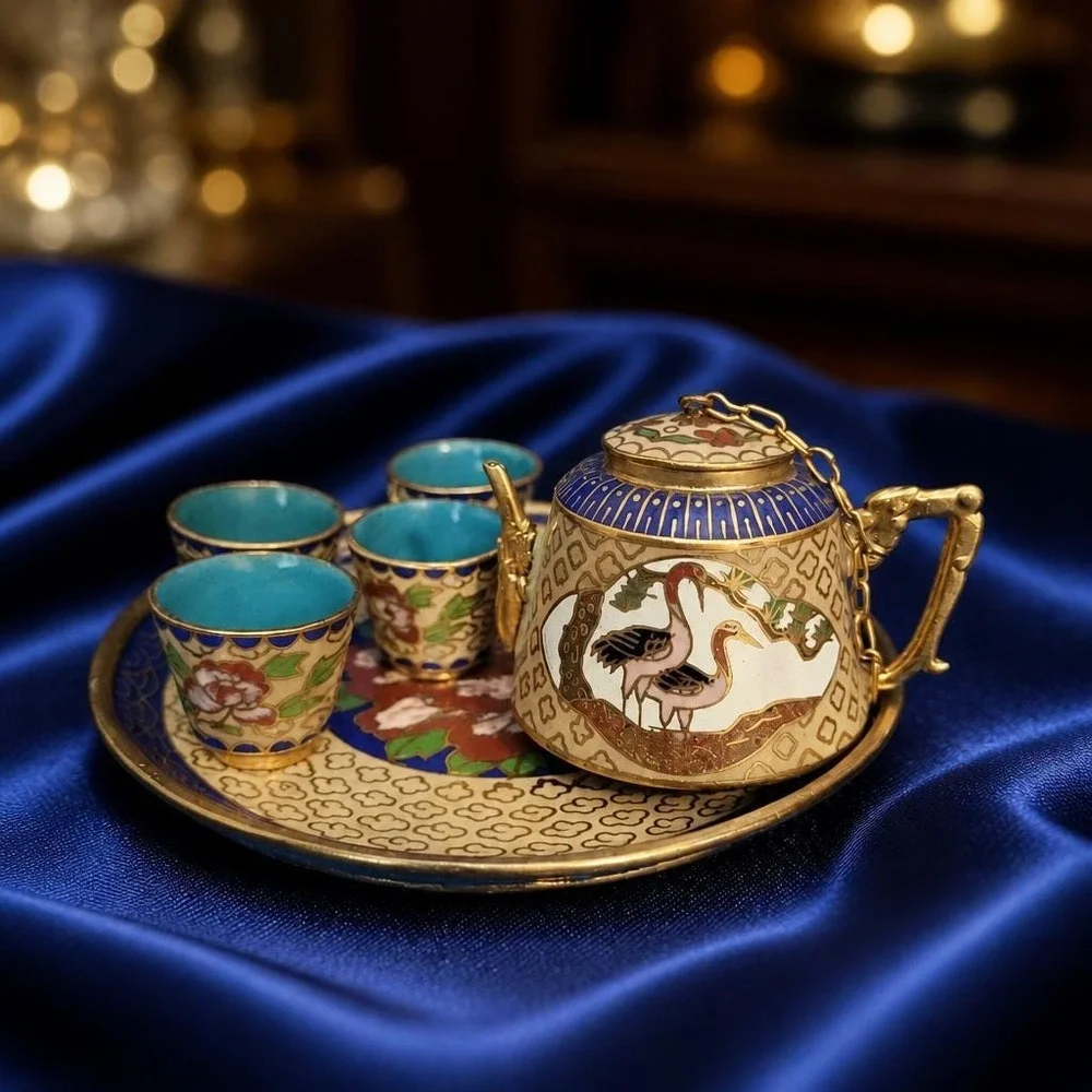 Miniature Cloisonne Tea Set